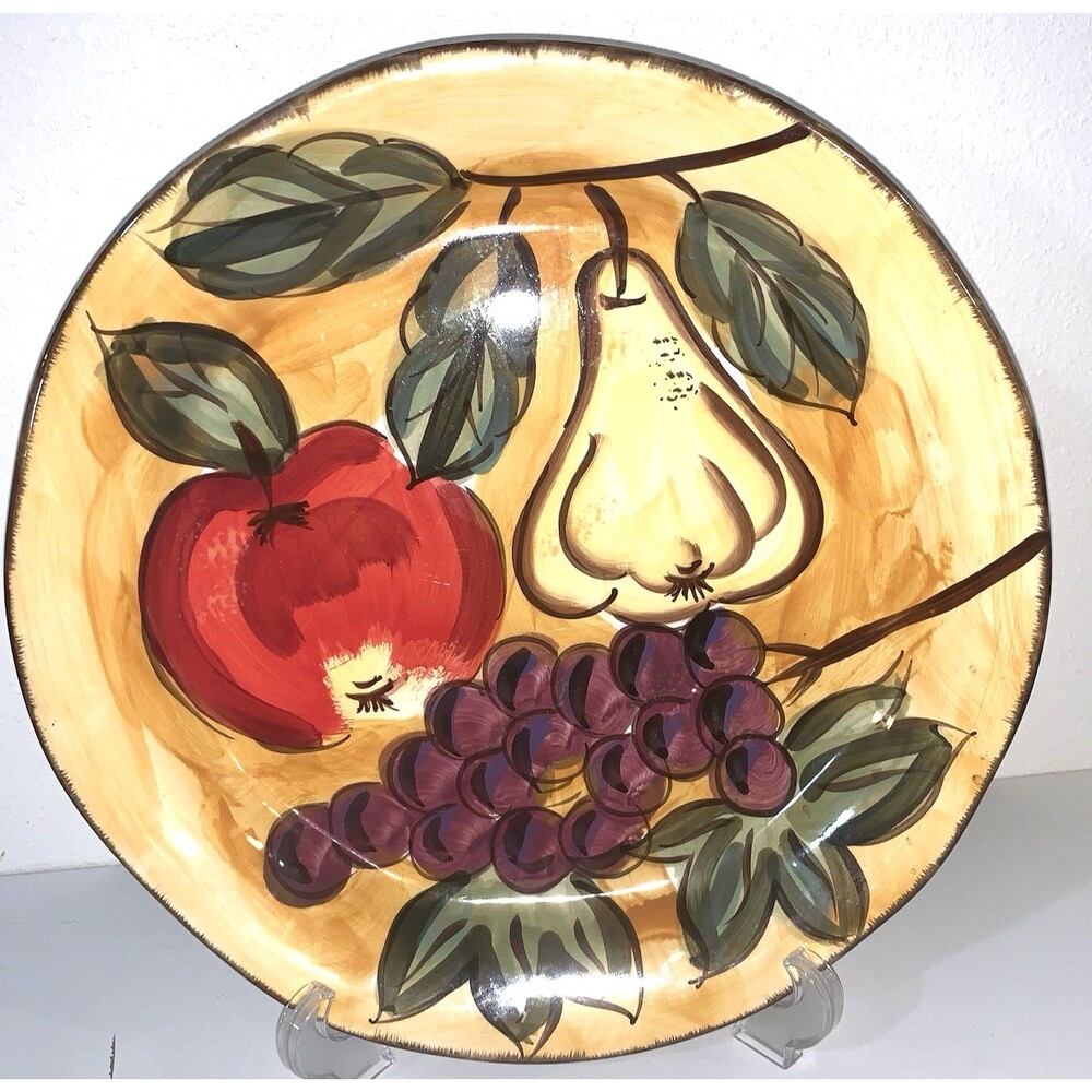 Tabletops Gallery Paris Fruit Hand Painted Hand Crafted 8" Salad Plate